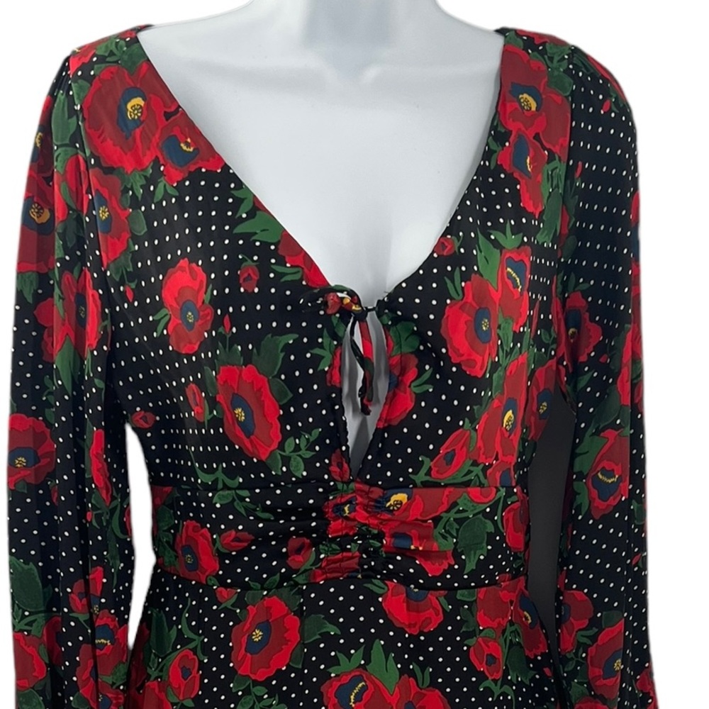 FREE PEOPLE Morning Light Poppy Dress Women's Size 6 - Picture 6 of 15